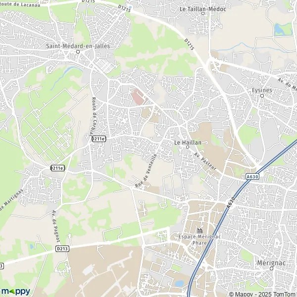 Plan Le Haillan carte de Le Haillan (33185) et infos pratiques